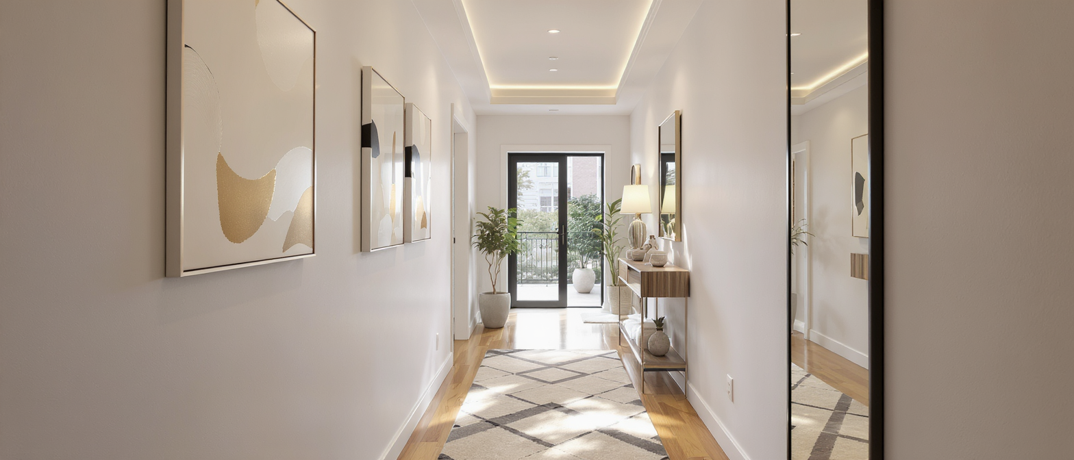 Couloir moderne : astuces pour en faire un atout déco tendance