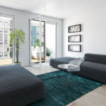 large modern luxury condo living room interior