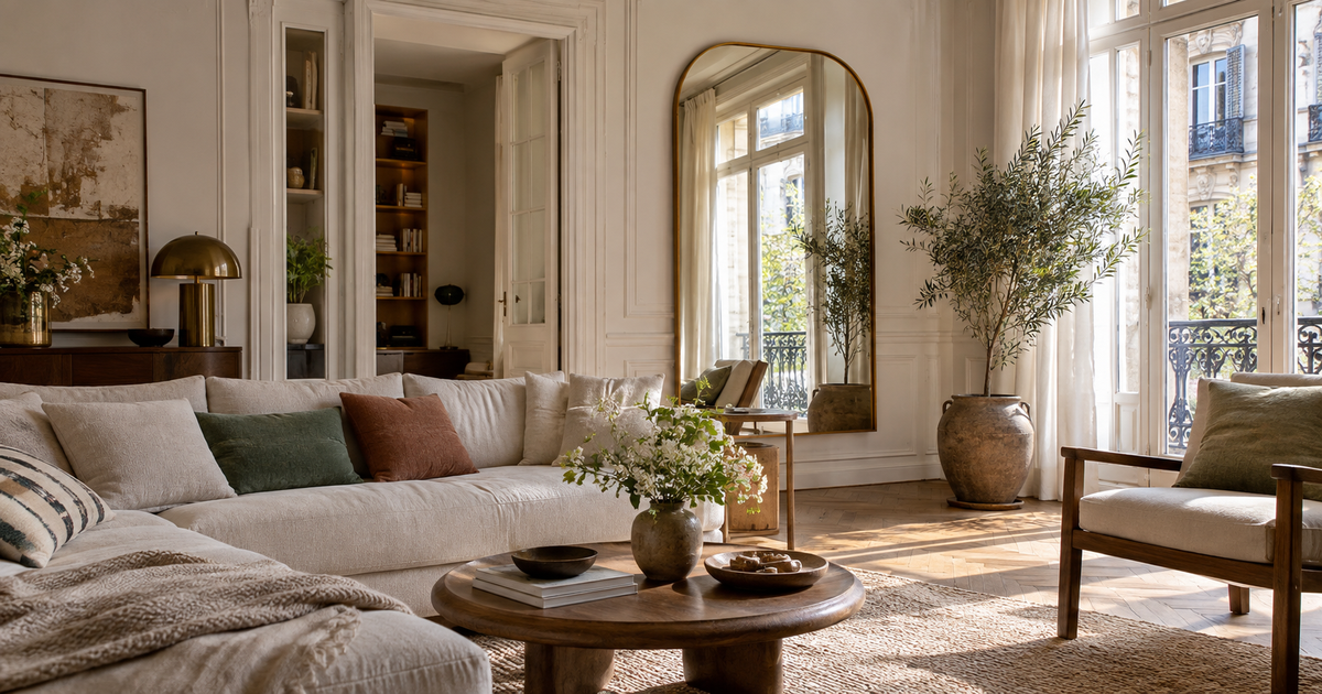 Où placer un miroir dans le salon pour agrandir et mieux éclairer la pièce ?