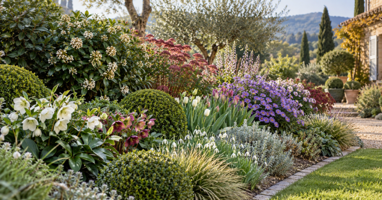 Créer un jardin fleuri toute l’année : calendrier, plantes et erreurs à éviter